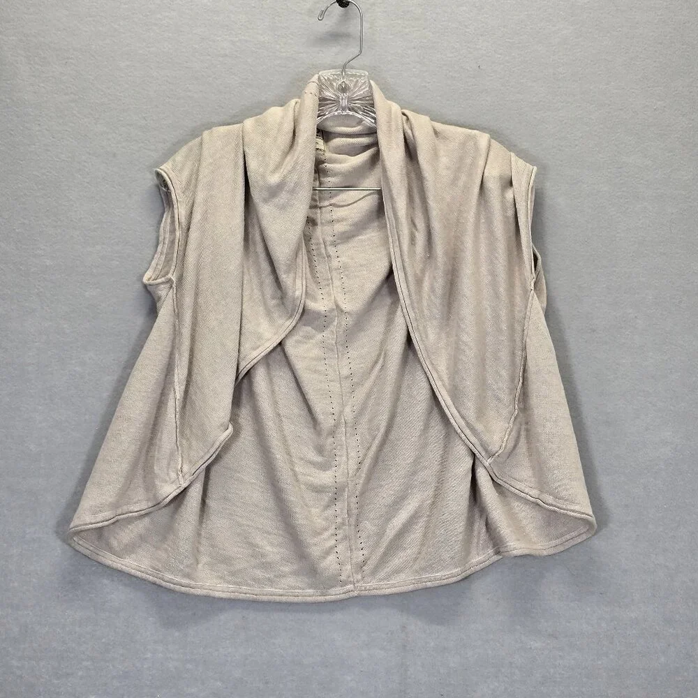 Go Silk Women's Size XS/S Beige Sleeveless Open Front Cardigan
